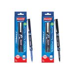 Reynolds TRIMAX 2 CT POUCH - 1 BLUE, 1 BLACKI Lightweight Roller Pen With Comfortable Grip for Extra Smooth Writing I School and Office Stationery | 0.5mm Tip Size