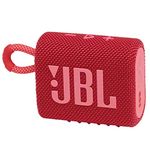 JBL Go 3, Wireless Ultra Portable Bluetooth Speaker, Pro Sound, Vibrant Colors with Rugged Fabric Design, Waterproof, Type C (Without Mic, Red)