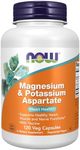 NOW Foods Supplements, Magnesium & Potassium Aspartate with Taurine, Heart Health*, 120 Veg Capsules