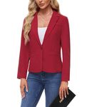 MINTLIMIT Ladies Lined Jackets Long Sleeve One Button Blazers Suit Single Welted Pockets (Red S)