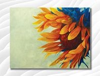 Namaste Home - Canvas Painting - Happy Sun Flower - Traditional Art - Abstract Art - Canvas Painting for Home and Office (Cotton Canvas, Small Size 19X15 Inches, Multicolor)