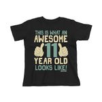 buzz shirts This is What an Awesome 11 Year Old Looks Like, Boys 11th Birthday T-Shirt, Made from Organic Cotton Black