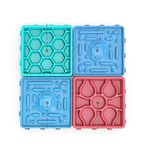 emily pets 4-in-1 Combined Dog Slow Feeder Lick Mat with Suctions Dog Bathing Grooming Distraction Slow Feed Tray Dog Snuffle Mat (Blue)