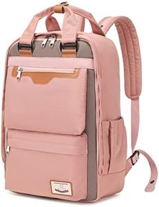 Myhozee Zaino Donna Uomo Zaino Porta PC,Borsa Zaino Scuola Lavoro Viaggio Università con Scomparto per Laptop e Tasca Antifurto per Computer Portatile da 15.6 Pollici (Rosa)