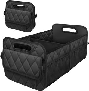 JiaoZoum Car Trunk Organizer for SUV, Organizers and Storage with 6 Pocket, Car Accessories for Women/Men 50LWaterproof Polyester Trunk Organizer, Black