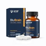 Giver Nutrition BluBrain - Patented 98.9% Suntheanine® L-theanine Natural Nootropic Brain Booster & Eye Health Supplement with, Lutein, Zeaxanthin, L-taurine, Natural Caffeine, Vitamin-B6, Vitamin-B12 |Plant Based | Supports Focus, Memory, Clarity, & Vision | 30 Veg Capsules