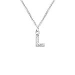 bifriend S925 Silver 26 Initial English Letter Crystal Chain Necklace For Women Girl Best Gift (L)