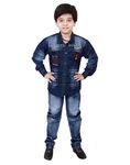 Blushup By Arshia Fashions Boys Shirt and Jeans Set Blue