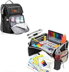 PILLANI Travel Bundle: Kids Travel Tray & Diaper Bag