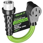 GearIT 50 Amp Shore Power - NEMA SS2-50P to 14-50R Adapter Cord - 4 Prong Twist Lock Male to Female Outlet Receptacle - STW 6AWG/3C+8AWG/1C - RV EV Generator Welder Dryer - 1.5 Feet