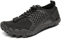 NORTIV 8 Unisex-Child Quick Dry Barefoot Lightweight Athletic Outdoor Water Sports Shoes, Black/2-3 Little Kid (Aqua-K2)