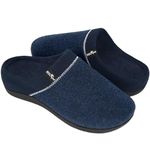 ERGOfoot Orthopedic Slippers with Arch Support, Comfortable Orthotic House Shoes with Indoor Outdoor Anti-Skid Rubber (Blue, 7 UK Women