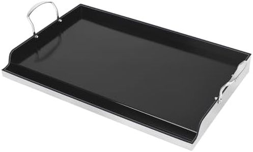 Utheer 25" x 16" Ceramic Nonstick Stainless Steel Griddle for Gas, Charcoal & Induction, Large Stove Top Griddle, Non-Toxic, PFAS/PFOA/PTFE Free, Oven Up to 500°F, for BBQ, Camping & Kitchen, Black