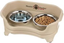 Neater Feeder Express Cat Mess Proof Feeder for Cats, 1 Cup Whisker-Friendly Stainless Steel Food & Water Bowls, No Spill, Non-Tip/Slip. Made in USA