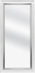 MCS Beveled Leaner Mirror (66901) White Woodgrain and Silver