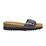 Scholl Women's Ginni Sandal Orthopedic Footwear, Black/White, 6 UK