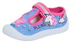 Peppa Pig Girls Canvas Pumps 4 UK Child Blue