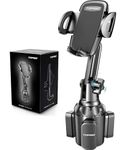 TOPGO Cup Phone Holder for Car,[No Shaking & Stable & Adjustable Pole] Car Cup Holder Phone Mount, Compatible with iPhone 15 and All 4.0-7.0 inches Smartphones - Black