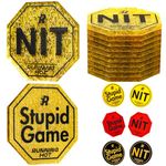 RUNNING HOT 10 Pcs Nit Button Set for Texas Hold'em & Omaha Poker Chips Set for The Stand-Up Game Stupid Game Poker Accessories Texas Holdem Poker Set (Octagon Gold)