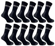 JCB Socks - Workwear Apparel Socks men's - Men's Socks - Work Socks with Added Elastane - Socks Men's - 3 Pack - Socks Multipack - Black Socks - UK 6-11, EUR 39-46 (12 Pair Pack)