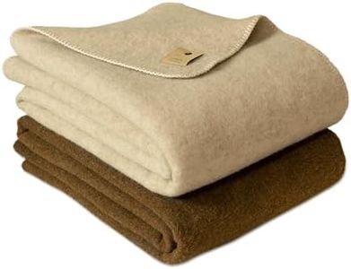 TILLHÅLL Coperta in 100% pura lana vergine | coperta in lana vergine beige | 150 x 200 cm | Made in Germany | morbida e traspirante | comfort naturale