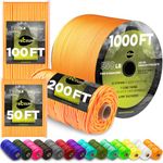 TECEUM Paracord Type III 550 Orange – 100 ft – 4mm – Tactical Rope MIL-SPEC – Outdoor para Cord –Camping Hiking Fishing Gear and Equipment – EDC Parachute Cord – Strong Survival Rope 045 n