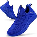 Feethit Mens Non Slip Walking Sneakers Lightweight Breathable Slip on Running Shoes Athletic Gym Tennis Shoes for Men, Blue, 10.5