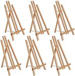 U.S. Art Supply 18" Large Tabletop Display Stand A-Frame Artist Easel (Pack of 6) - Beechwood Tripod, Painting Party Easel, Kids Student Table School Desktop, Portable Canvas Photo Picture Sign Holder