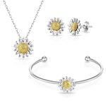 Philip Jones 3pc Daisy Cuff Bangle Set