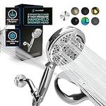 SparkPod 5-Inch Handheld Shower Head - 9 Function Jet - On/Off Switch with Chrome Finish - Refreshing Mix of Rain and Soft Mist - Unique Waterfall Mode - Restoration and Stress Relief - Range Motion