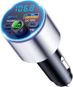 EOIWUY Upgraded Bluetooth Car Adapter 5.3, [Fast Charging] Car Bluetooth FM Transmitter with Powerful PD36W & QC3.0, [HiFi Crystal-Clear Sound] Wireless Radio Music Adapter Hands-Free Calling Kit