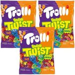 Trolli Squiggle Twist Worms, Sweet & Sour Gummy Sweets Duo Sensation, 3 Mixed Friuty Flavours 150g - 3x Share Bags