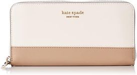 Kate Spade PWR002810007389 Women's Long Wallet, Parchment/RAW Pecan [Parallel Import], Parchment/RAW Pecan