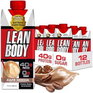 LABRADA NUTRITION - Lean Body RTD Whey Protein Shake, Convenient On-The-Go Meal Replacement Shake for Men & Women, 40 grams of Protein – Zero Sugar, Lactose & Gluten Free, Cafe Mocha (Pack of 12)