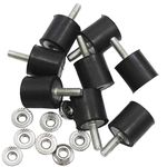 EASYEAH M4 Rubber Vibration Isolator Mounts Single Stud Shock Absorber Mechanical Vibration Damping Mounts Anti Vibration Silent-Blocks for Motor Compressor Pump, 8pcs M4x14-15x15mm, 8pcs LockNuts