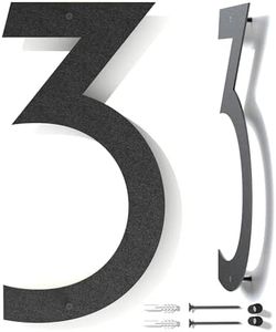 12 Inch Metal House Numbers for Outside | Floating Metal Numbers for Mailbox | Modern House Numbers | Black Coated Floating Large House Numbers for Outside | Rust-Proof Home Address Numbers and Letters with Nail Kit