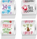 Christmas Toilet Paper Roll Pack of 4 - Funny Toilet Paper, Funny Gag Gifts Christmas, Novelty Toilet Paper, Holiday Toilet Paper Roll, Toilet Paper Jokes, Christmas Joke Toilet Paper