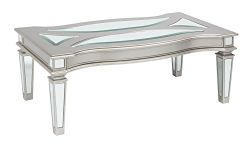 Signature Design by Ashley - Tessani Contemporary Rectangular Cocktail Table, Silver