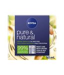 NIVEA Pure & Natural Moisturizing Night Care (50 mL), Night Cream with Nourishing Organic Argan Oil, Face Cream with Almond and Jojoba Oil for All Skin Types