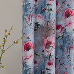MYSKY HOME Floral Blackout Curtains 84 Inch Length for Living Room Blossom Insulated Curtains Thermal Darkening Window Curtain Grommet Window Treatment for Bedroom Patio Girl Dining Room 2 Panels Grey