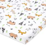 Cuddly Cubs Graco Pack n Play Fitted Sheet - Woodland Playard Sheet - Snuggly Soft Jersey Cotton Mini Crib Sheet for Boy, Girl - 1 Pc