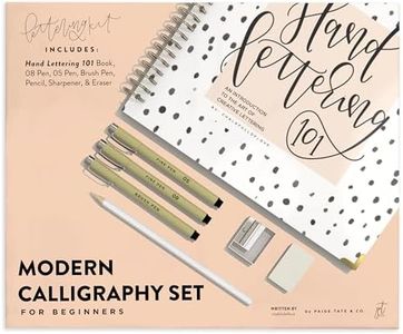 Modern Calligraphy Set for Beginners: A Creative Craft Kit for Adults featuring Hand Lettering 101 Book, Brush Pens, Calligraphy Pens, and More