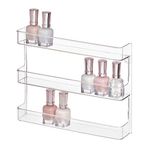 InterDesign Clarity Wall Mount Nail Polish Storage Rack with Shelves for Bathroom Vanity, Closet - Clear