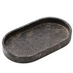 Navaris Marble-Look Round Jewellery Tray - Brown Decorative Dish - Resin Organiser Ideal for Perfume, Vanity Decor, Coffee Table & Bathroom Accessories - Key & Candle Trays