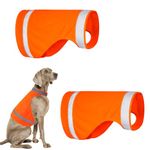 2 Pieces Dog Orange Vest for Hunting - Reflective Dog Jacket - Soft & High Visibility Outdoor Dog Safety Vest for Night Walking Hunting - Keep Dog in Sight and Safe in Hunting Season (Blaze Orange, M)