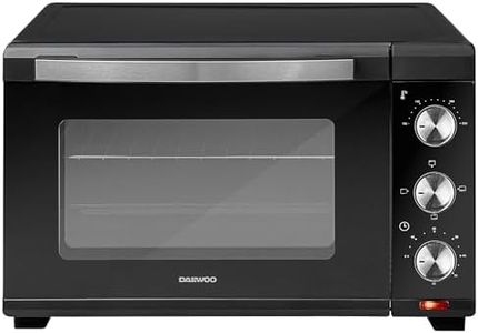 Daewoo Mini Oven & Grill- 1600w Countertop, Portable Electric Cooker with adjustable Temperature Settings and 60 Minute Timer with Indicator Light. Including Baking tray & Wire Rack