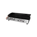 Dellonda 4 Burner Portable Gas Plancha 10kW BBQ Griddle, Stainless Steel - DG23