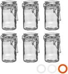 Argon Tableware - Glass Storage Jars - 70ml - White Seal - Pack of 6