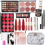MISS ROSE M All In One Makeup Kit, Makeup Kit for Women Full Kit,Multipurpose Women's Cosmetics Set,Beginners and Professionals Alike,Easy to Carry(DLS-White)