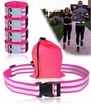 FREEMOVE Reflective Running Gear - a Pack with Adjustable Runners Waist Belt + 4 Arm/Wrist Bands for Men and Women - Stay Safe Day or Night When Dog Walking, Running, Cycling, Jogging, Biking, MTB